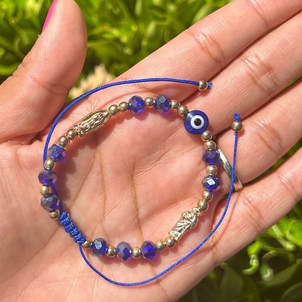 💙🧿 St Jude Mary Evil Eye Bracelet